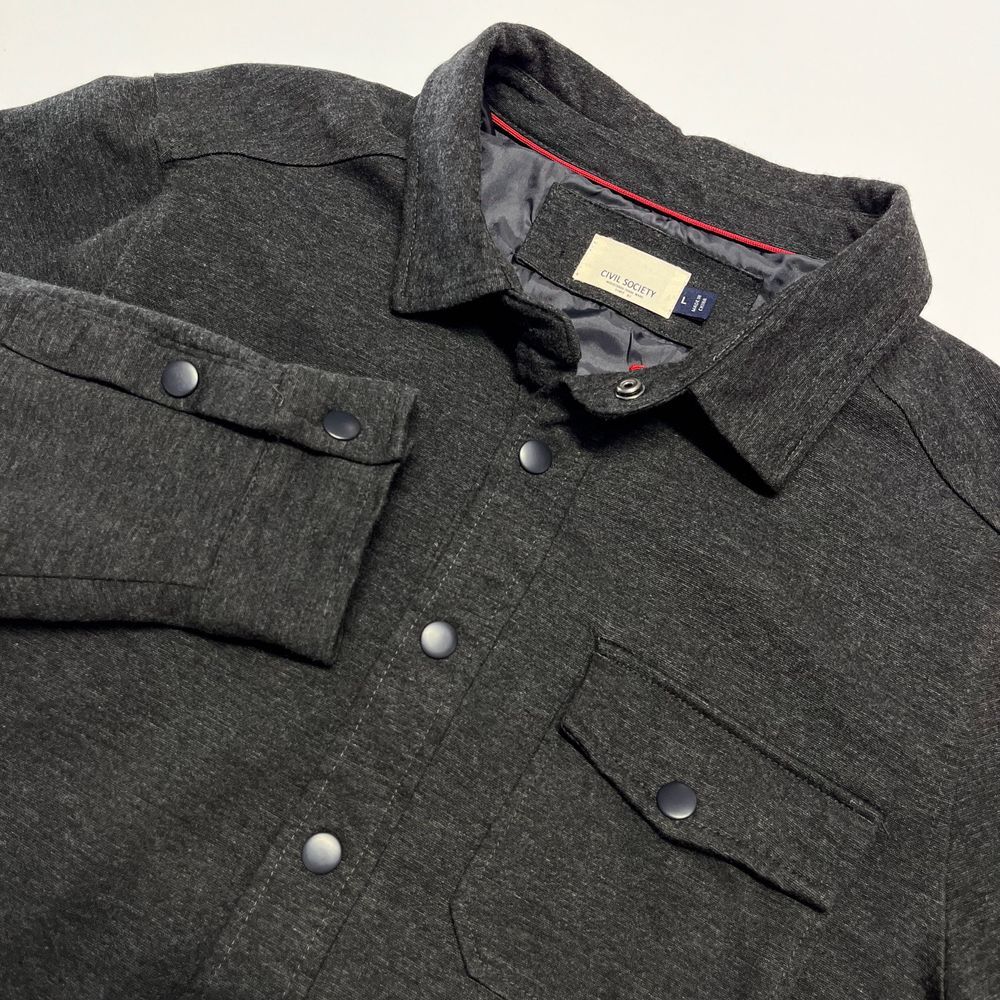 Civil Society Mens Large Dark Gray Jacket, Civil Society Mens Large Collared 446